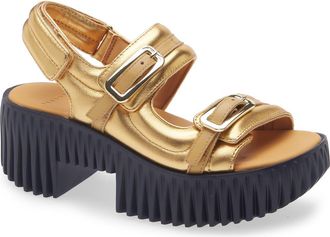 4CCCCees Plia Kiko Platform Slingback Sandal in Gold at Nordstrom, Size 8.5Us