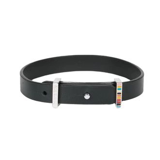 Paul Smith Bracelets, male, Black, Size: ONE SIZE Signature Buckle Leather Bracelet