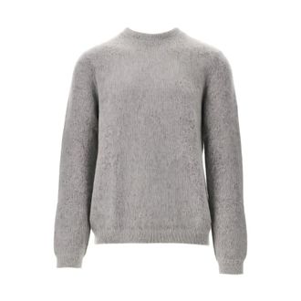 Emporio Armani Su&eacute;ter de lana con mezcla de mohair cepillado - Knitwear - Hombre - Gris - 2XL