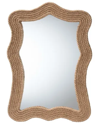 Baxton Studio Quiana Coastal Woven Rope Accent Wall Mirror