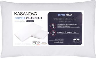 KASANOVA Set 2 guanciali Doppio Relax in morbida fibra