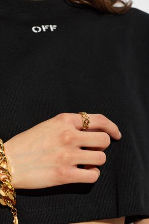 Off-white Brass Ring, Womens, Gold