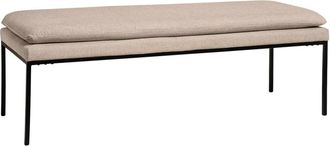 Koketto Home Banqueta tapizada color beige con patas negras
