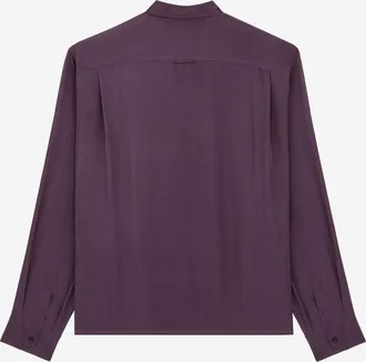 Saint Laurent Mens Shirt Viscose And Silk, Dark Purple