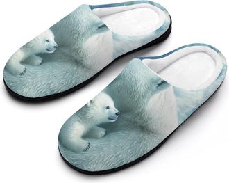 Generic White Bear Mama Mens Slippers Comfortable And Non-slip Cotton Slipper Shoe for House