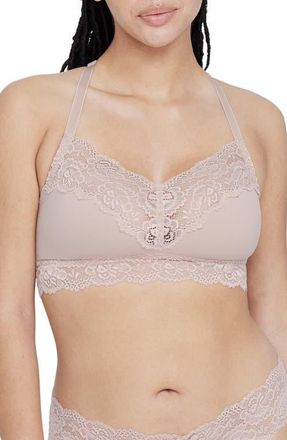 Skarlett Blue Goddess Busty Racerback Lace Bralette in Cashmere at Nordstrom, Size Xx-Large