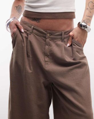 Collusion Unisex - Jorts taglio lungo marroni-Marrone