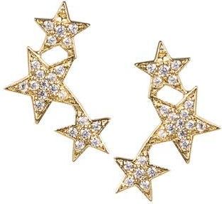 Kenneth Jay Lane 14K Gold Plated Star Stud Earrings in Clear/gold at Nordstrom Rack