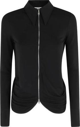 Alexander Wang Draped Back Zip Shirt - Dames - Overhemden - Zwart - S - Overhemden