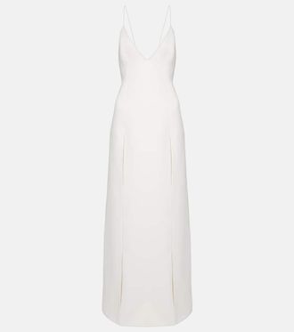 Khaite Nonya crêpe satin slip dress