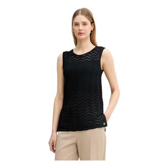 Joseph Ribkoff Tops, Dames, Zwart, M, Nylon, Chevron Steek Relaxed Tuniek Top