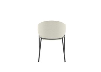 Stones Sedia Medea In Tessuto Boucl&eacute; Color Avorio Con Struttura In Metallo Antracite, Sedia Moderna Dal Design Elegante E Raffinato - Medea