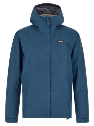 Patagonia Blue Hooded Rain Jacket