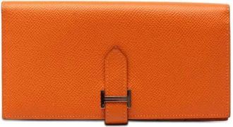 Herm&egrave;s Pre-owned Wallets, female, Orange, Size: ONE SIZE Pre-owned Long Wallet