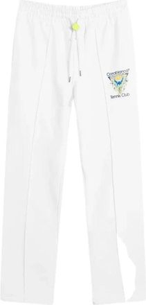 Casablanca Tennis Club Icon Pintuck Jogger - Heren - Sweatpants - Wit - M - Katoen - Broeken