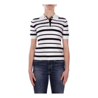Max Mara Polo Shirts, female, White, Size: S Button-Closure Polo Sweater