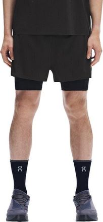 On x PAF 2-in-1 Performance Running Shorts in Molasses/black at Nordstrom, Size X-Large