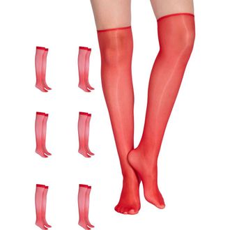 Lechery 6-Pair Pack Colored Fashion Sheer Knee High Stockings at Nordstrom