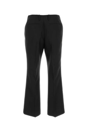 Dries Van Noten Womens Black Wool Blend Paloma Pant Exterior: Silk Pantaloni Trousers