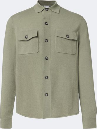 Allude Knitted wool and cashmere shirt