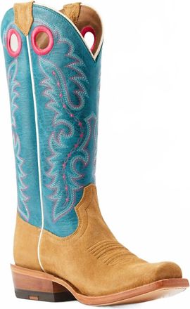 Ariat Womens Futurity Boon Buckskin Western Boot In Blue