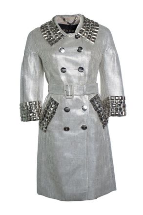 Burberry Burberry, zilverkleurige metallic trenchcoat