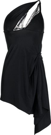 Coperni asymmetric mini dress - women - Elastane/Polyamide - 38 - Black