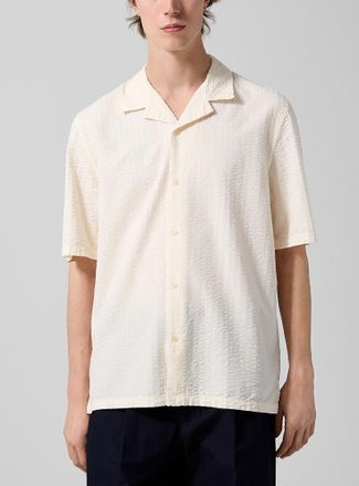 Officine G&eacute;n&eacute;rale Mens Eren seersucker cabana shirt