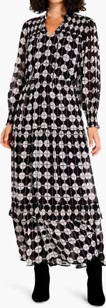 Nic+Zoe Chiffon Dot Dress In Black Multi