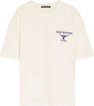 Cole Buxton Longhorn Printed Cotton T-shirt - White - XL