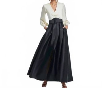 Sachin & Babi Womens Zoe Mikado Ball Gown In Ivory Black