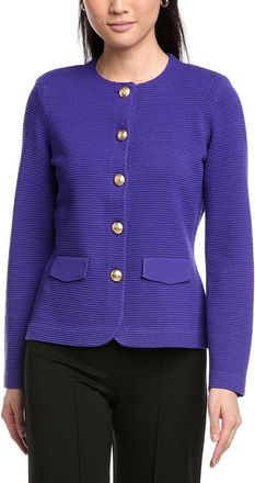 St. John Collarless Four Pocket Knit Jacket