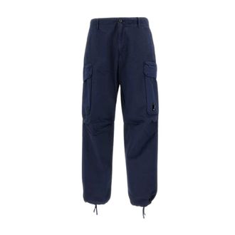 C.P. Company Micro-Reps Boxy Cargo Lens Trousers - male - C.P. Company - Straight Trousers - Blue - L - Trousers