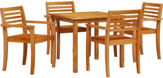 vidaXL Conjunto De Comedor De Jard&iacute;n 5 Pcs Marr&oacute;n Vidaxl