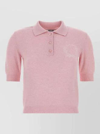 Moschino cashmere-blend knit polo top