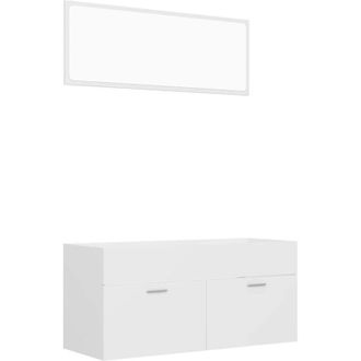vidaXL Juego De Muebles De Ba&ntilde;o 2 Pzas Madera Contrachapada Blanco Vidaxl