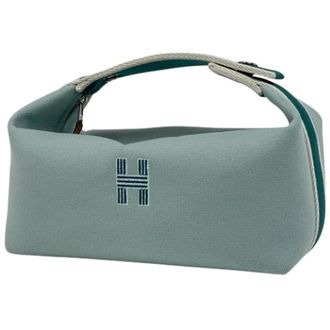 Herm&egrave;s Pre-owned Vintage Canvas Mini Bag - Dames - Pre-owned - Blauw - Maat: ONE Size Katoen
