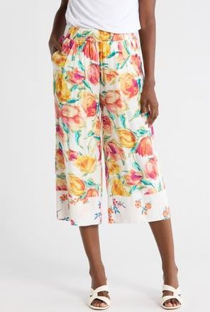 Nicole Miller Floral Wide Leg Pull-On Pants in Vintage Floral at Nordstrom Rack, Size X-Large