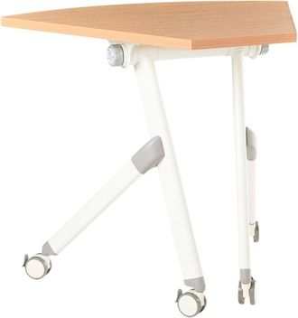 Beliani Escritorio Moderno Plegable Con Ruedas Mesa M&oacute;vil Port&aacute;til 90 X 64 Cm Estructura Met&aacute;lica Marr&oacute;n Bendi