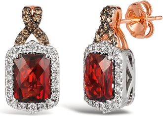 Le Vian Ladies Pomegranate Garnet Earrings set in 14K Two Tone Gold