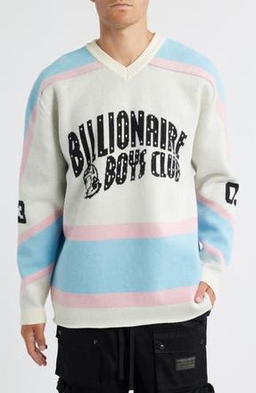 Billionaire Boys Club BB Puck V-Neck Jersey Sweater in Winter White at Nordstrom Rack, Size Xxx-Large