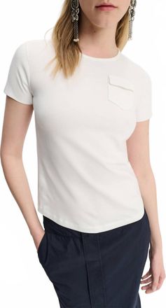 Dorothee Schumacher Western Flap Pocket Tee In Camellia White