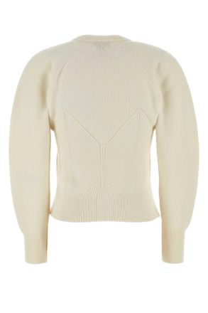 Alexander McQueen Womens Ivory Wool Blend Sweater Exterior: Cashmere Maglieria