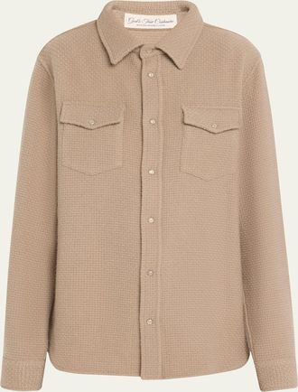 God's True Cashmere Smoke Waffle Cashmere Shirt Jacket