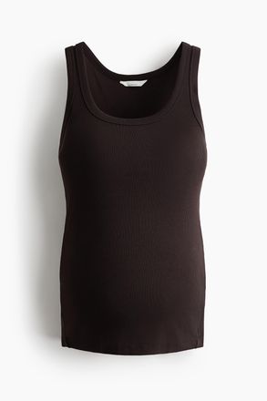H&M MAMA Geripptes Tanktop - Dunkelbraun
