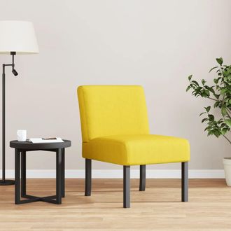 vidaXL Silla Tapizada De Tela Amarillo Claro Vidaxl