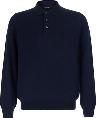 Tagliatore Palmer Polo - Heren - Ronde hals truien - Blauw - XL - Wol - Truien & Vesten