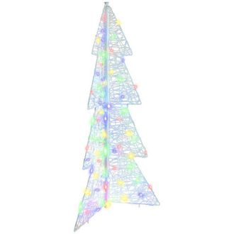vidaXL vidaXL Albero di Natale con 100 LED Multicolore 120 cm Acrilico