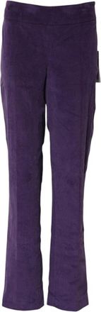 Bencivenga Paarse Flared Ritsbroek - Dames - Wijde Broeken - Paars - XL - Wol - Broeken