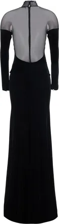 Elisabetta Franchi Long Velvet Dress - Black